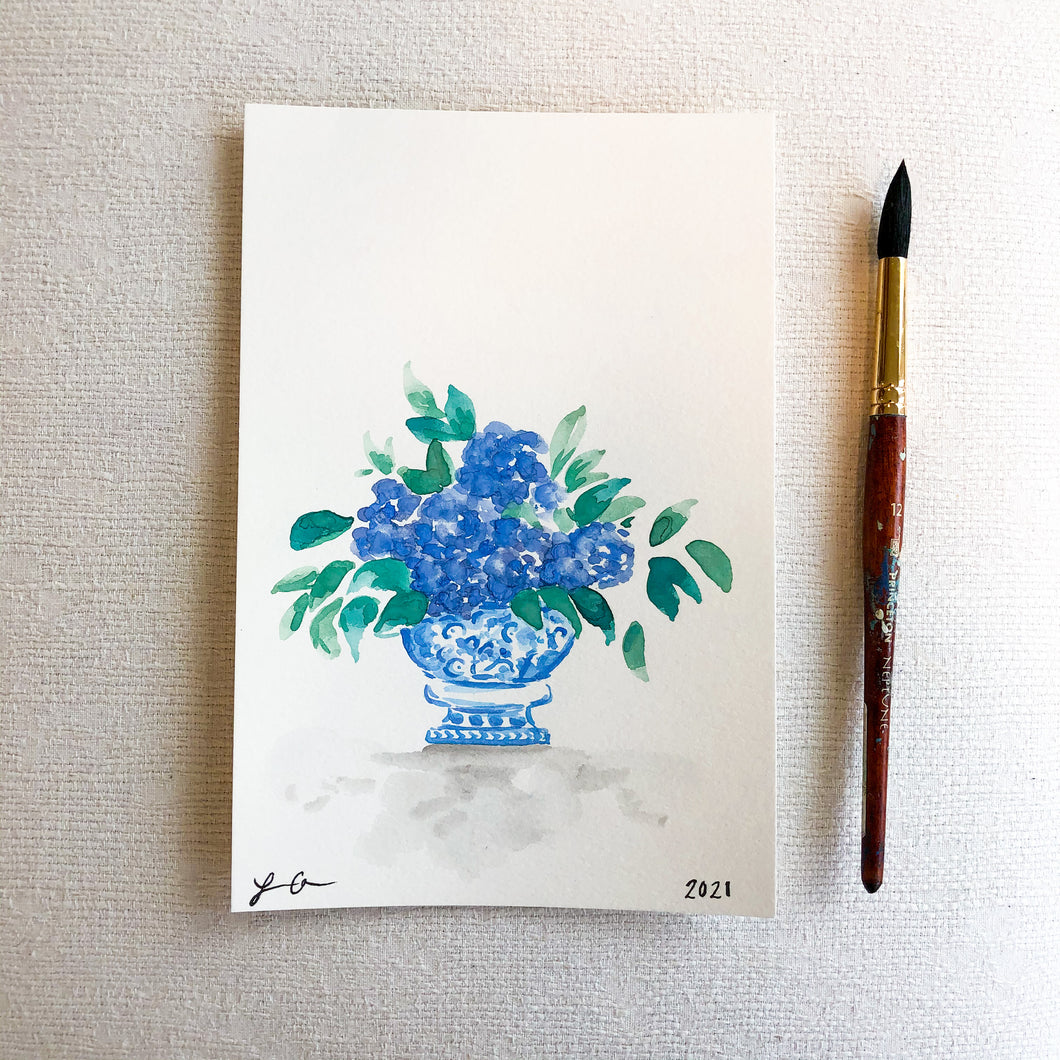 Blue Hydrangea Chinoiserie